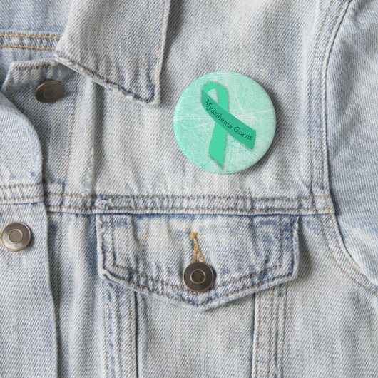 Myasthenia Gravis Button mit Awareness Ribbon (Beispiel)