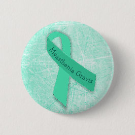 Myasthenia Gravis Button mit Awareness Ribbon