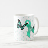 Myasthenia Gravis Hope Aquamarin Ribbons Kaffeemas Kaffeetasse (VorderseiteRechts)