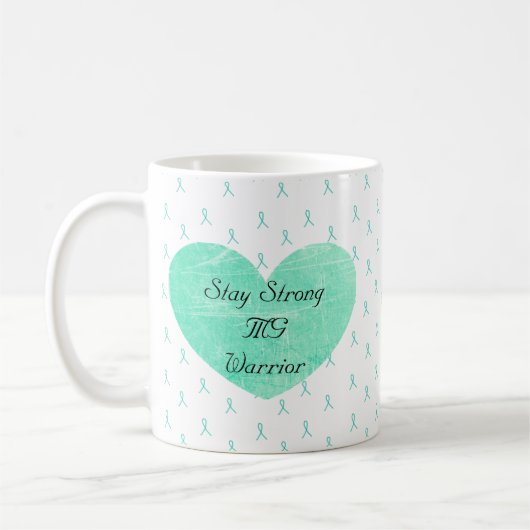 Myasthenia Gravis Hope Aquamarin Ribbons Kaffeemas Kaffeetasse (Links)