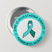 Myasthenia Gravis Hope Awareness Button Butterfly (Vorne & Hinten)