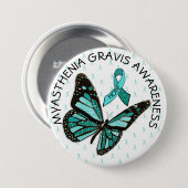 Myasthenia Gravis Hope Awareness Button Butterfly (Vorne & Hinten)