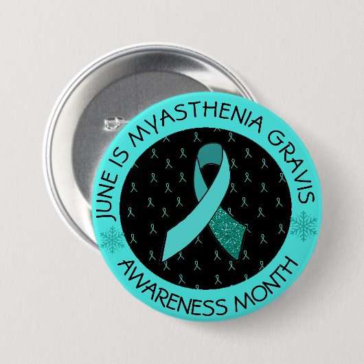 Myasthenia Gravis Hope Awareness Button Butterfly (Vorne & Hinten)