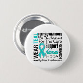 Myasthenia Gravis I Tragen Aquamarine Tribute Ribb Button (Vorne & Hinten)