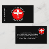 Myasthenia Gravis Medical Alert Card Visitenkarte (Vorne/Hinten)