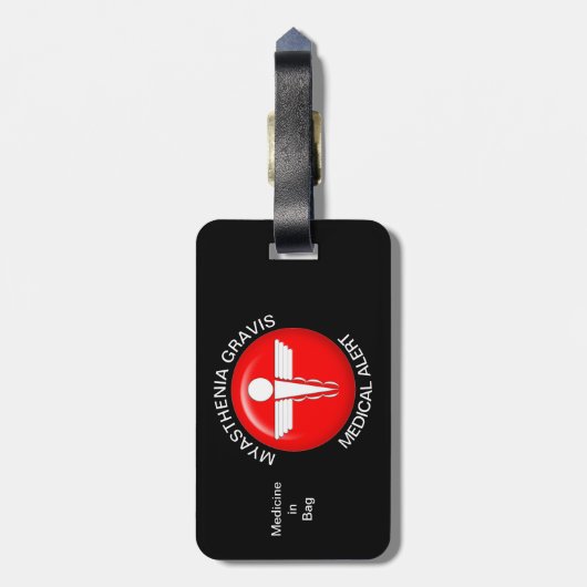 MYASTHENIA GRAVIS Medical Alert Gepäckanhänger (Rückseite vertikal)