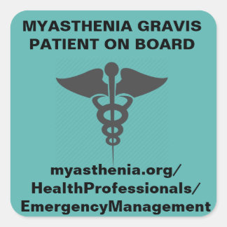 Myasthenia Gravis * Patient an Bord *Aufkleber Quadratischer Aufkleber
