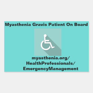 Myasthenia Gravis Patient an Bord *Fensterheber Rechteckiger Aufkleber