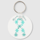 Myasthenia Gravis Snowflake Ribbon Schlüsselkette Schlüsselanhänger (Vorderseite)