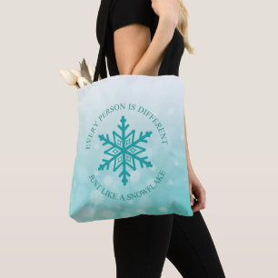 Myasthenia Gravis Snowflake Warrior Aquamarin Ribb Tasche