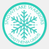 Myasthenia Gravis Snowflake Warrior Aufkleber (Vorderseite)
