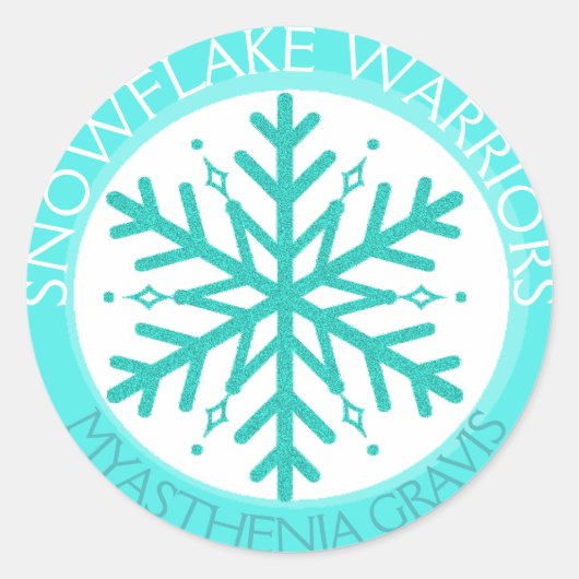 Myasthenia Gravis Snowflake Warrior Aufkleber (Vorderseite)