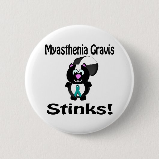 Myasthenia Gravis Stinks Skunk Awareness Design Button (Vorderseite)