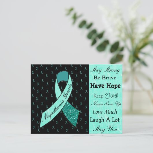 Myasthenia Gravis Support Warrior Postcard Postkarte (Stehend Vorderseite)