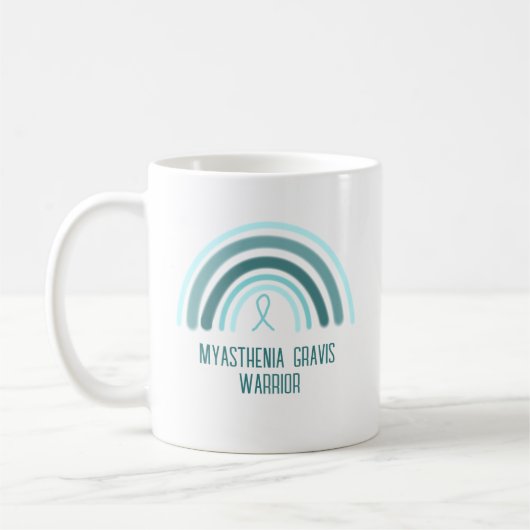 Myasthenia Gravis Warrior Rainbow and Ribbon Kaffeetasse (Links)