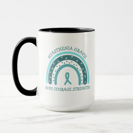 Myasthenia Gravis Warrior Rainbow and Ribbon Tasse (Links)