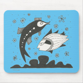 Mycenaean Griechisch Inspiriert Blue Fish Mouse Pa Mousepad