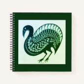 Mycenaean Griechisch Inspiriert Green Bird Noteboo Notizblock (Vorderseite)