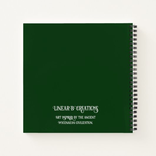Mycenaean Griechisch Inspiriert Green Bird Noteboo Notizblock (Rückseite)