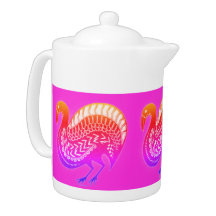 Mycenaean Griechisch Inspiriert Orange & Pink Bird