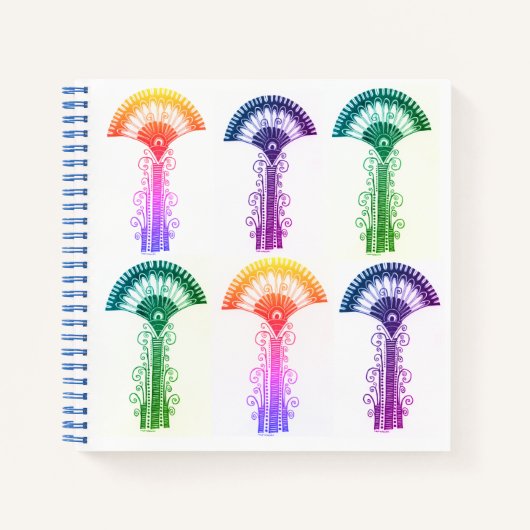 Mycenaean griechisch Inspirierte farbenfrohe Blume Notizblock (Vorderseite)