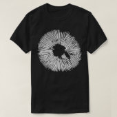 Mycology Mushroom Spore Print Stencil auf schwarz T-Shirt (Design vorne)