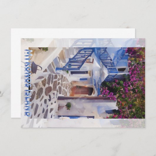 Myconos-Tasse Einladung (Vorne/Hinten)