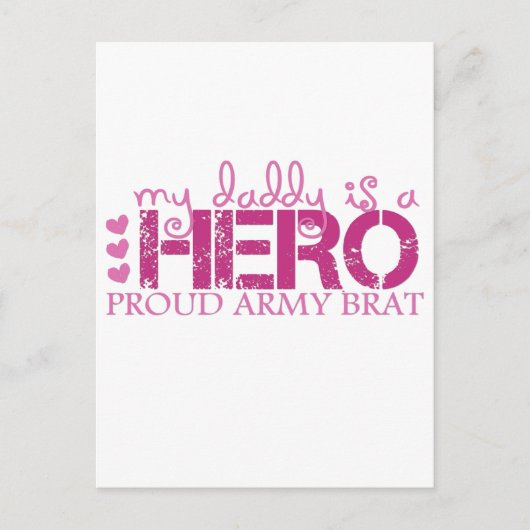 Mydaddyisaheroproudarmybrat Postkarte (Vorderseite)