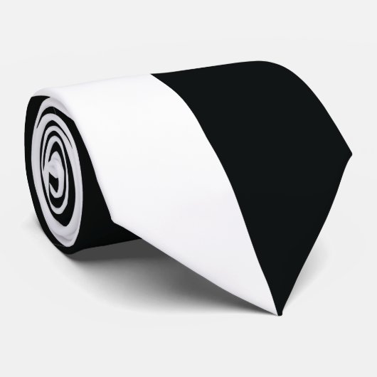 Mydeas | Schwarz-Weiß-Extra breite Streifen Krawatte (Gerollt)