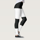 Mydeas | Schwarz-Weiß-Extra breite Streifen Leggings (Rechts)