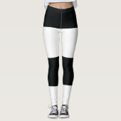 Mydeas | Schwarz-Weiß-Extra breite Streifen Leggings (Vorderseite)