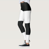 Mydeas | Schwarz-Weiß-Extra breite Streifen Leggings (Links)