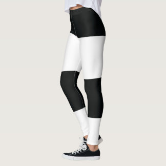 Mydeas | Schwarz-Weiß-Extra breite Streifen Leggings