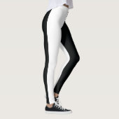 Mydeas | Schwarz-Weiß-Extra breite Streifen Leggings (Rechts)