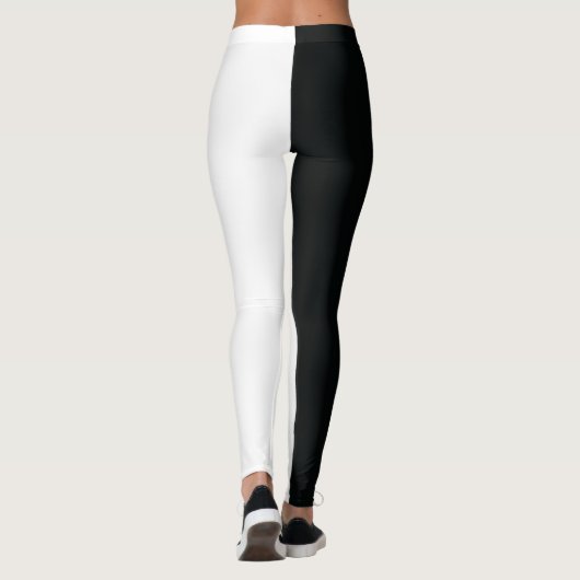 Mydeas | Schwarz-Weiß-Extra breite Streifen Leggings (Rückseite)