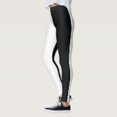 Mydeas | Schwarz-Weiß-Extra breite Streifen Leggings (Links)