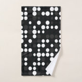 Mydeas | Schwarz-Weiß-Graue kleine Retropunkte Badhandtuch Set (Handtuch)