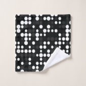 Mydeas | Schwarz-Weiß-Graue kleine Retropunkte Badhandtuch Set (Waschlappen)