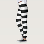 Mydeas | Schwarz-Weiß-Streifen Leggings (Links)