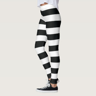 Mydeas | Schwarz-Weiß-Streifen Leggings