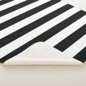 Mydeas | Schwarz-Weiß-Streifen Sherpadecke (3/4)