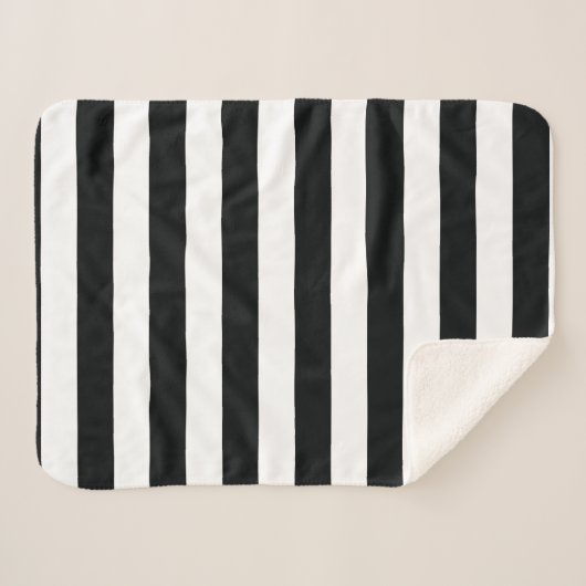 Mydeas | Schwarz-Weiß-Streifen Sherpadecke (Vorderseite (Horizontal))