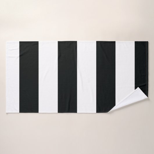 Mydeas | Schwarzweißstreifen Badehandtuch (Badehandtuch)