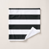 Mydeas | Schwarzweißstreifen Badhandtuch Set (Waschlappen)
