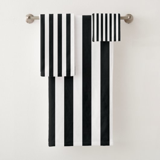 Mydeas | Schwarzweißstreifen Badhandtuch Set (Insitu)