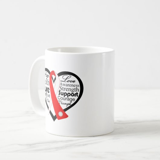 Myelodysplastic Syndrom-Herz-Band-Collage Kaffeetasse