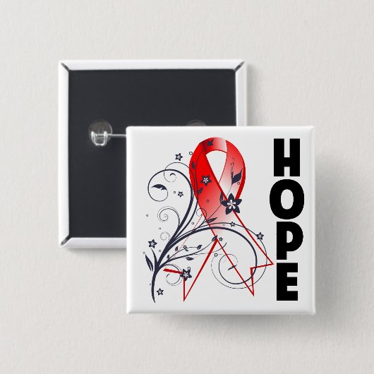 Myelodysplastische Syndrome Floral Hope Ribbon Button (Vorne & Hinten)