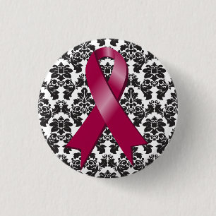 Myeloma-Damast-Burgunder-Band Button