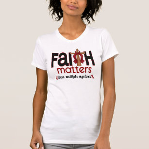 Myeloma-Glauben-Angelegenheits-Kreuz 1 T-Shirt