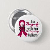 Myeloma Ribbon Hero My Daughter Button (Vorne & Hinten)